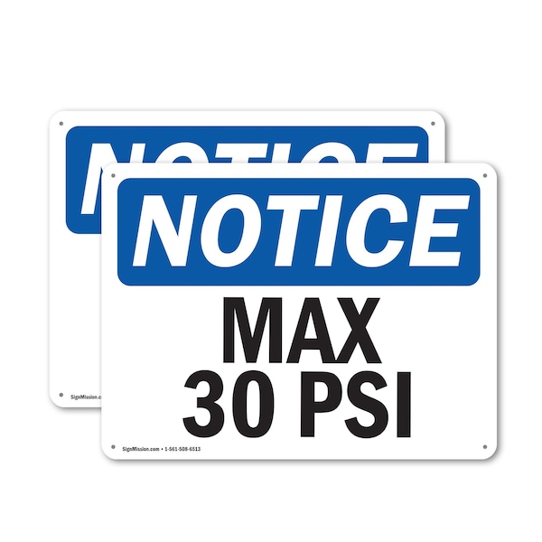 Signmission Max 30 PSI, 10 in W x Rectangle, Plastic OS-2PACK-NS-P-710-L-14155 - main